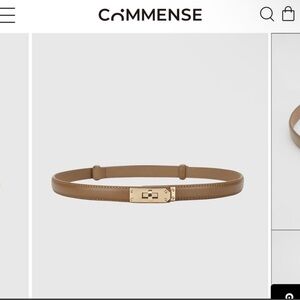 Commense Tan Belt with Gold Clasp